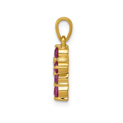 14K .30 Ruby and Diamond Cross Pendant