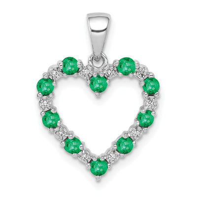 14K white gold diamond heart pendant