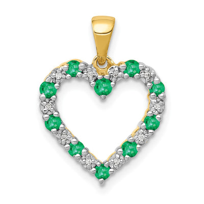 14K gold diamond heart pendant