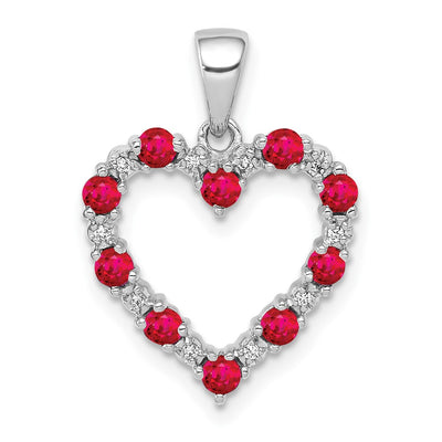 14K white gold diamond heart pendant