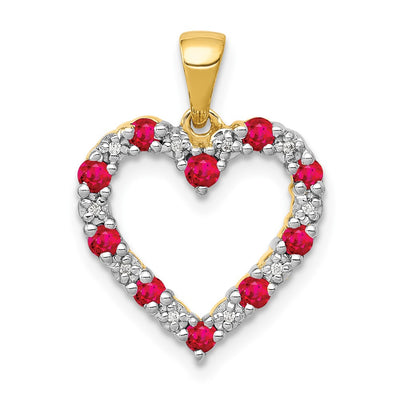 14K gold diamond heart pendant