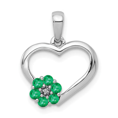 14K white gold diamond heart pendant