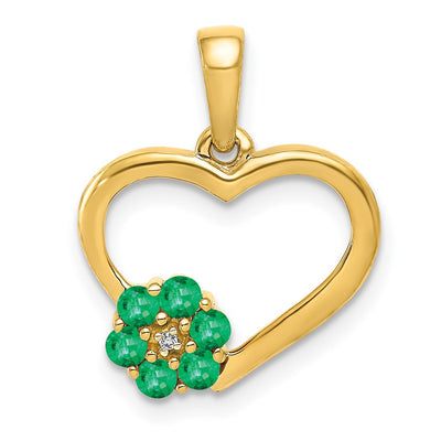 14K gold diamond heart pendant