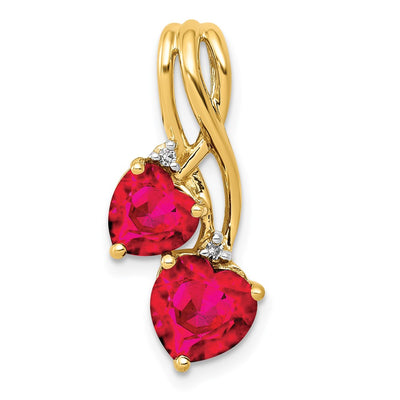 14K gold diamond heart pendant