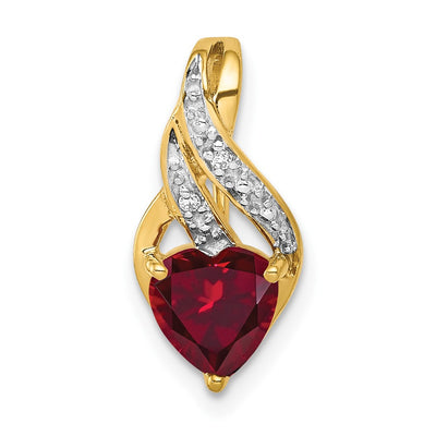 14K gold diamond heart pendant