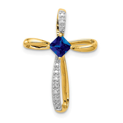 14K gold diamond cross pendants & charm