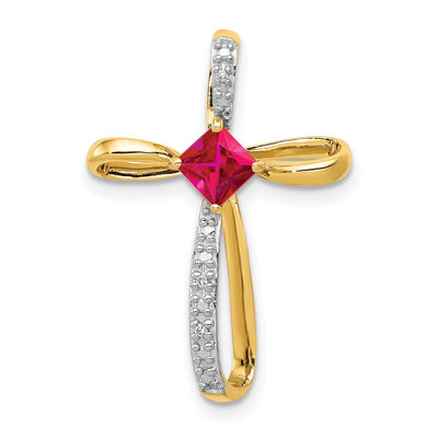 14K gold diamond cross pendants & charm