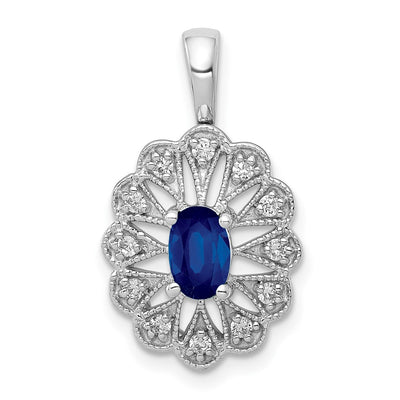 14K white gold diamond pendant