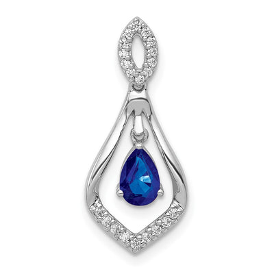 14K white gold diamond teardrop pendant
