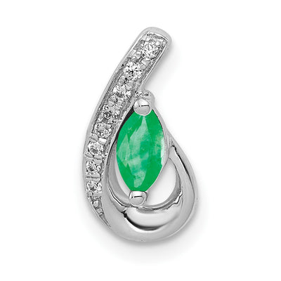 14K white gold diamond teardrop chain