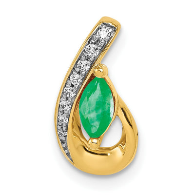 14K gold diamond teardrop chain