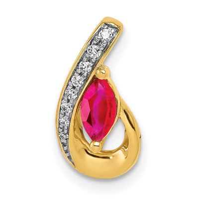14K gold diamond teardrop chain