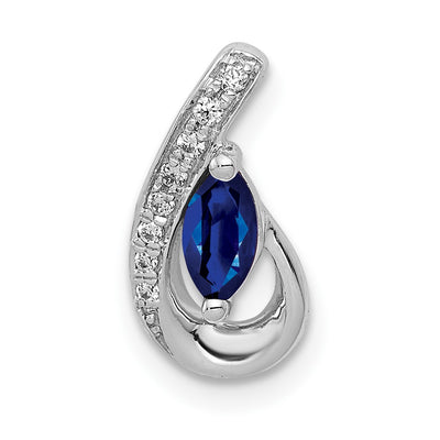 14K white gold diamond teardrop chain
