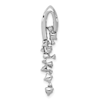 14K White Gold 1/5 carat Diamond and .36 Sapphire Slide Fits up to Regular/ Fancy or Reversible Omega