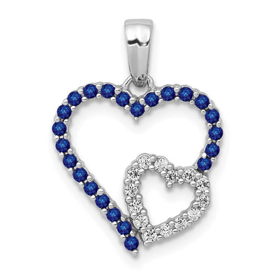 14K white gold diamond heart pendant