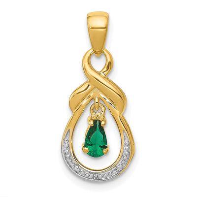 14K gold diamond pendant