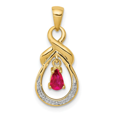 14K gold diamond pendant