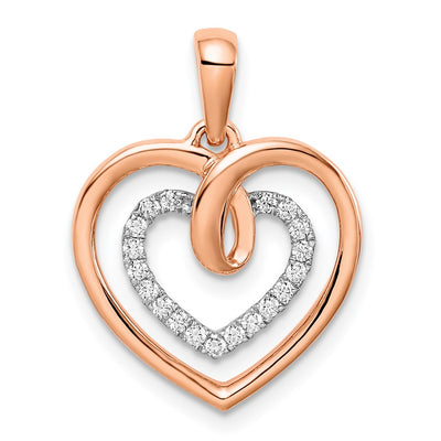 14K gold diamond heart pendant