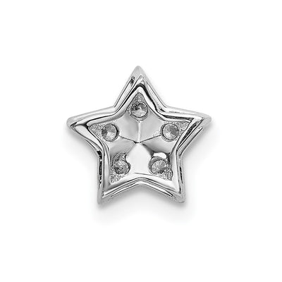 14K White Gold Diamond Star Chain Slide Pendant
