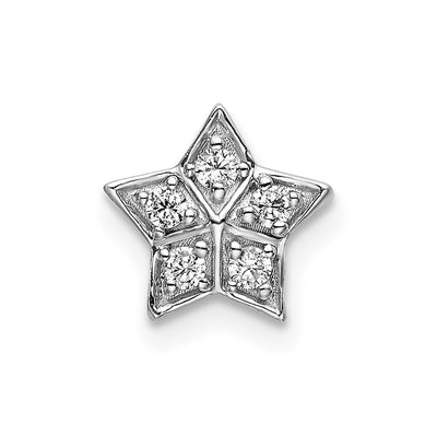14K white gold diamond star chain