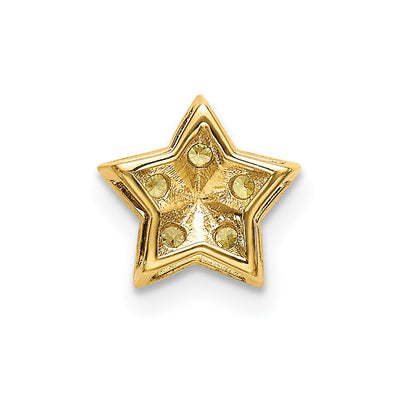 14K Yellow Sapphire Star Chain Slide Pendant