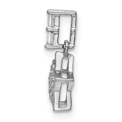 14K White Gold Diamond Star Pendant, 14.9 x 8.3mm