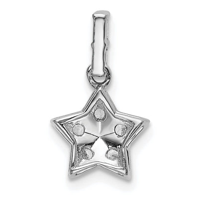14K White Gold Diamond Star Pendant, 14.9 x 8.3mm