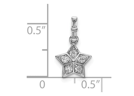 14k White Gold Diamond Star Pendant (Style PM6610-012-WA)