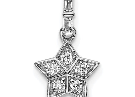 14k White Gold Diamond Star Pendant (Style PM6610-012-WA)