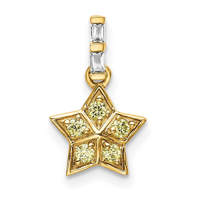 14K gold diamond star pendant