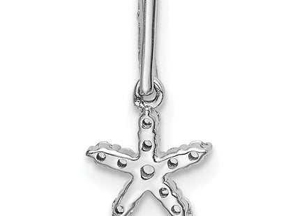 14K white gold diamond star pendant, another view
