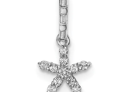14K white gold diamond star pendant