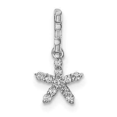 14K white gold diamond star pendant