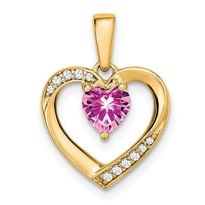 14K gold diamond heart pendant