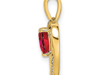14K gold diamond heart pendant, alternate view