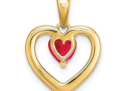 14K gold diamond heart pendant, further view