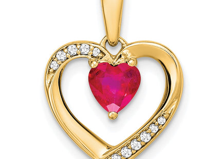14K gold diamond heart pendant