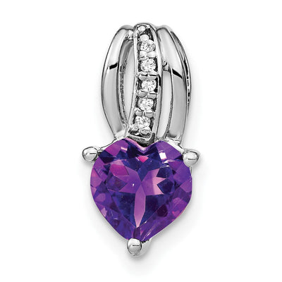 14K white gold diamond heart pendant