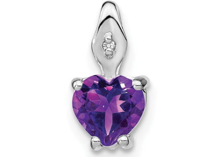 14K white gold diamond heart pendant