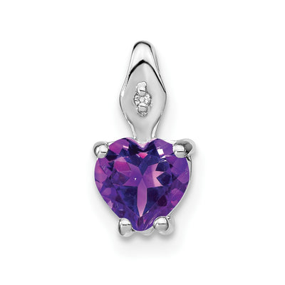 14K white gold diamond heart pendant