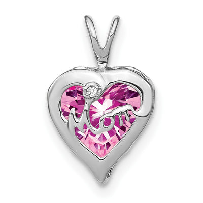 14K white gold diamond heart pendant