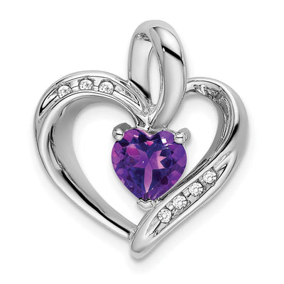 14K white gold diamond heart pendant