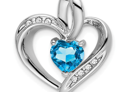 14K white gold diamond heart pendant