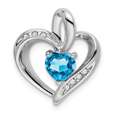 14K white gold diamond heart pendant