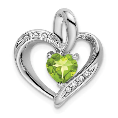 14K white gold diamond heart pendant