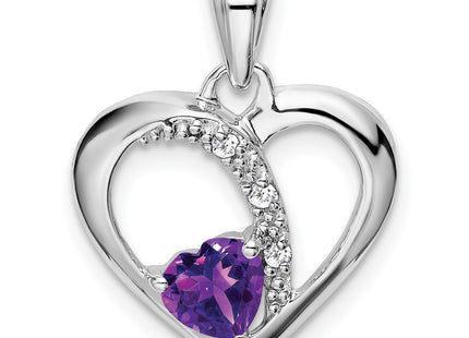 14K white gold diamond heart pendant