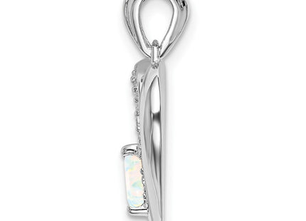14K white gold diamond heart pendant, alternate view
