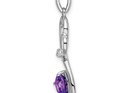 14K white gold diamond heart pendant, alternate view