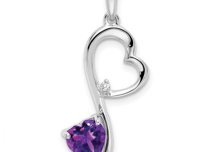 14K white gold diamond heart pendant