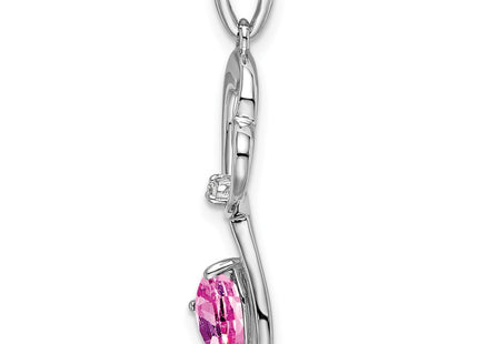 14K white gold diamond heart pendant, alternate view